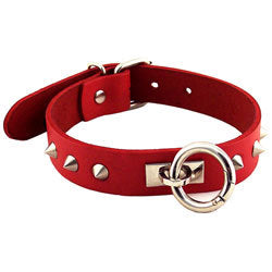 adult sex toy Rouge Garments Red Studded ORing Studded CollarBondage Gear > CollarsRaspberry Rebel