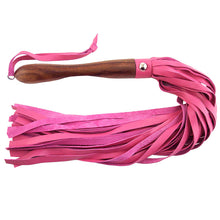 Load image into Gallery viewer, adult sex toy Rouge Garments Wooden Handled Pink Leather FloggerBondage Gear &gt; WhipsRaspberry Rebel
