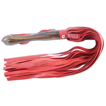 Load image into Gallery viewer, adult sex toy Rouge Garments Wooden Handled Red Leather FloggerBondage Gear &gt; WhipsRaspberry Rebel
