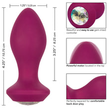 Load image into Gallery viewer, adult sex toy Power Gem Butt Plug Vibrating Crystal ProbeAnal Range &gt; Vibrating ButtplugRaspberry Rebel

