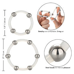 adult sex toy Steel Beaded Silicone Ring SetSex Toys > Sex Toys For Men > Love RingsRaspberry Rebel