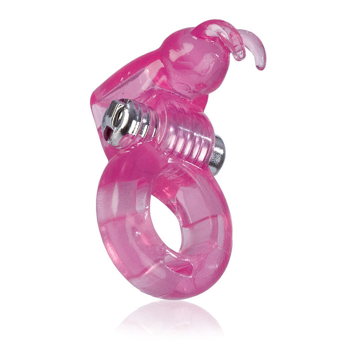 adult sex toy Basic Essentials Bunny Enhancer Cock Ring With StimulatorSex Toys > Sex Toys For Men > Love Ring VibratorsRaspberry Rebel