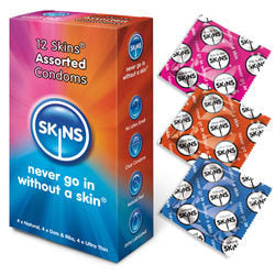 adult sex toy Skins Condoms Assorted 12 PackCondoms > Natural and RegularRaspberry Rebel