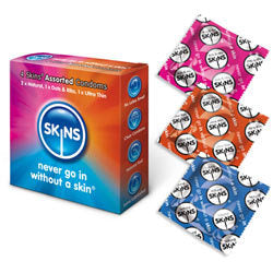 adult sex toy Skins Condoms Assorted 4 PackCondoms > Natural and RegularRaspberry Rebel