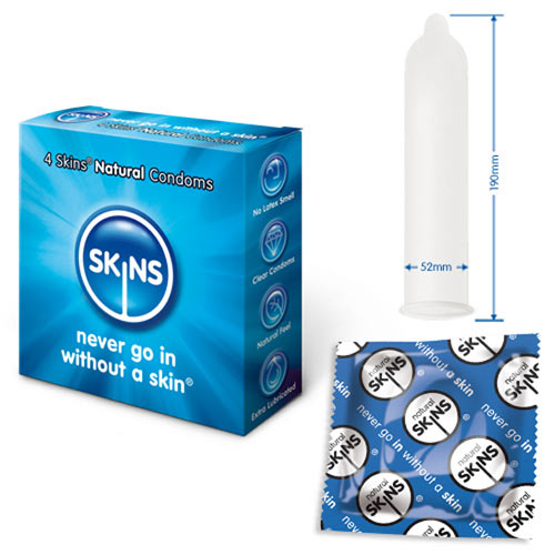 adult sex toy Skins Condoms Natural 4 PackCondoms > Natural and RegularRaspberry Rebel