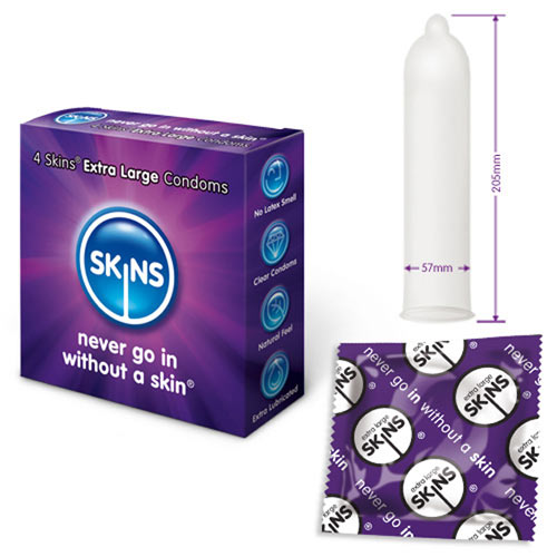 adult sex toy Skins Condoms Extra Large 4 PackCondoms > Large and X-LargeRaspberry Rebel