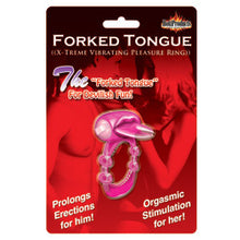 Load image into Gallery viewer, adult sex toy Forked Tongue Vibrating Silicone Cock RingSex Toys &gt; Sex Toys For Men &gt; Love Ring VibratorsRaspberry Rebel
