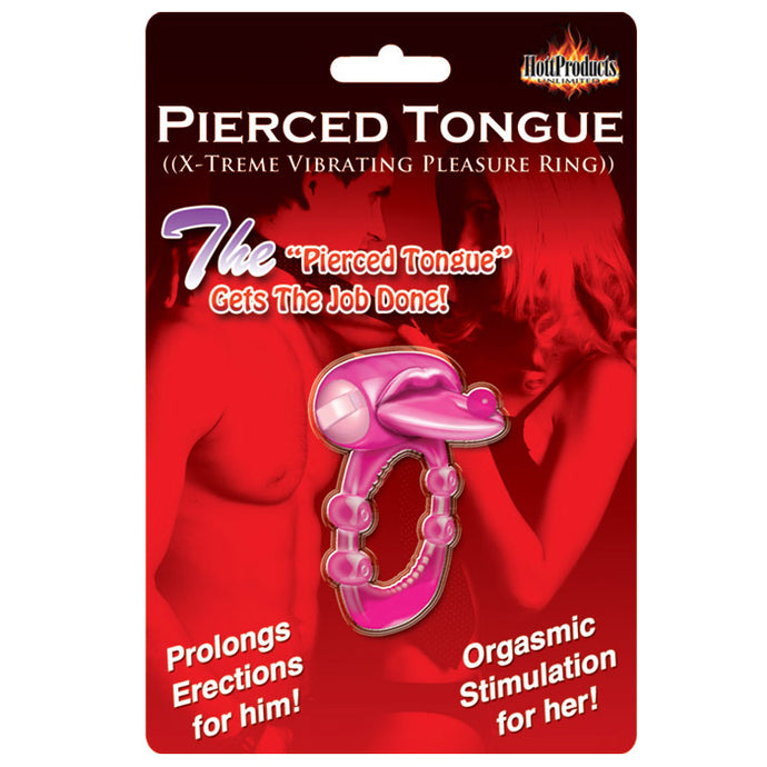 adult sex toy Pierced Tongue Vibrating Silicone Cock RingSex Toys > Sex Toys For Men > Love Ring VibratorsRaspberry Rebel