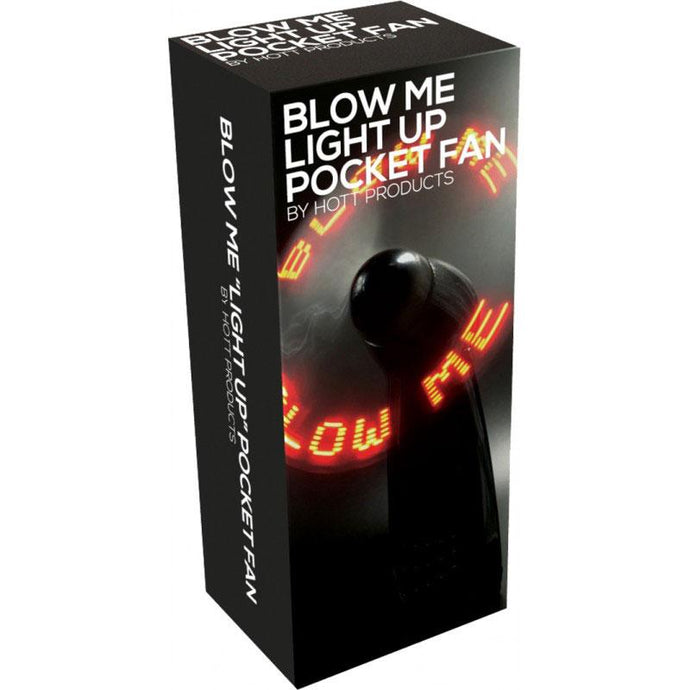 adult sex toy Blow Me Light Up Pocket Fan BlackNoveltiesRaspberry Rebel