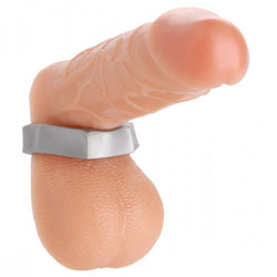 adult sex toy Silver Hex Heavy Duty Cock Ring and Ball StretcherBondage Gear > Bondage Cock RingsRaspberry Rebel