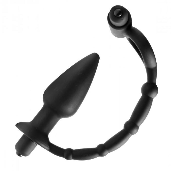 adult sex toy Viaticus Dual Cock Ring And Anal Plug VibratorAnal Range > Vibrating ButtplugRaspberry Rebel