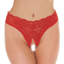 Load image into Gallery viewer, adult sex toy Red Lace Open Crotch GStringClothes &gt; Sexy Briefs &gt; FemaleRaspberry Rebel
