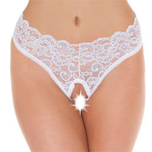 Load image into Gallery viewer, adult sex toy White Lace Open Crotch GStringClothes &gt; Sexy Briefs &gt; FemaleRaspberry Rebel
