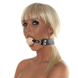 adult sex toy Leather Gag With Wooden BallBondage Gear > Gags and BitsRaspberry Rebel