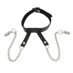 adult sex toy Nipple Clamps With Neck CollarBondage Gear > Nipple ClampsRaspberry Rebel