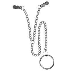 adult sex toy Nipple Clamps With Scrotum RingBondage Gear > Nipple ClampsRaspberry Rebel