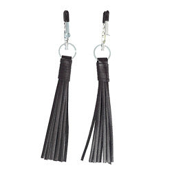 adult sex toy Nipple Clamps With Black Leather TasselsBondage Gear > Nipple ClampsRaspberry Rebel