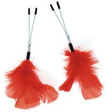 Load image into Gallery viewer, adult sex toy Red Feather Nipple ClampsBondage Gear &gt; Nipple ClampsRaspberry Rebel
