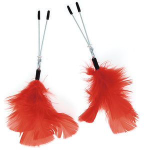 adult sex toy Red Feather Nipple ClampsBondage Gear > Nipple ClampsRaspberry Rebel