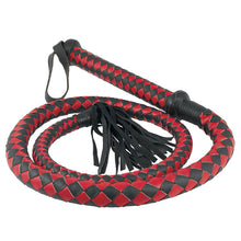 Load image into Gallery viewer, adult sex toy Long Arabian Whip Red And BlackBondage Gear &gt; WhipsRaspberry Rebel
